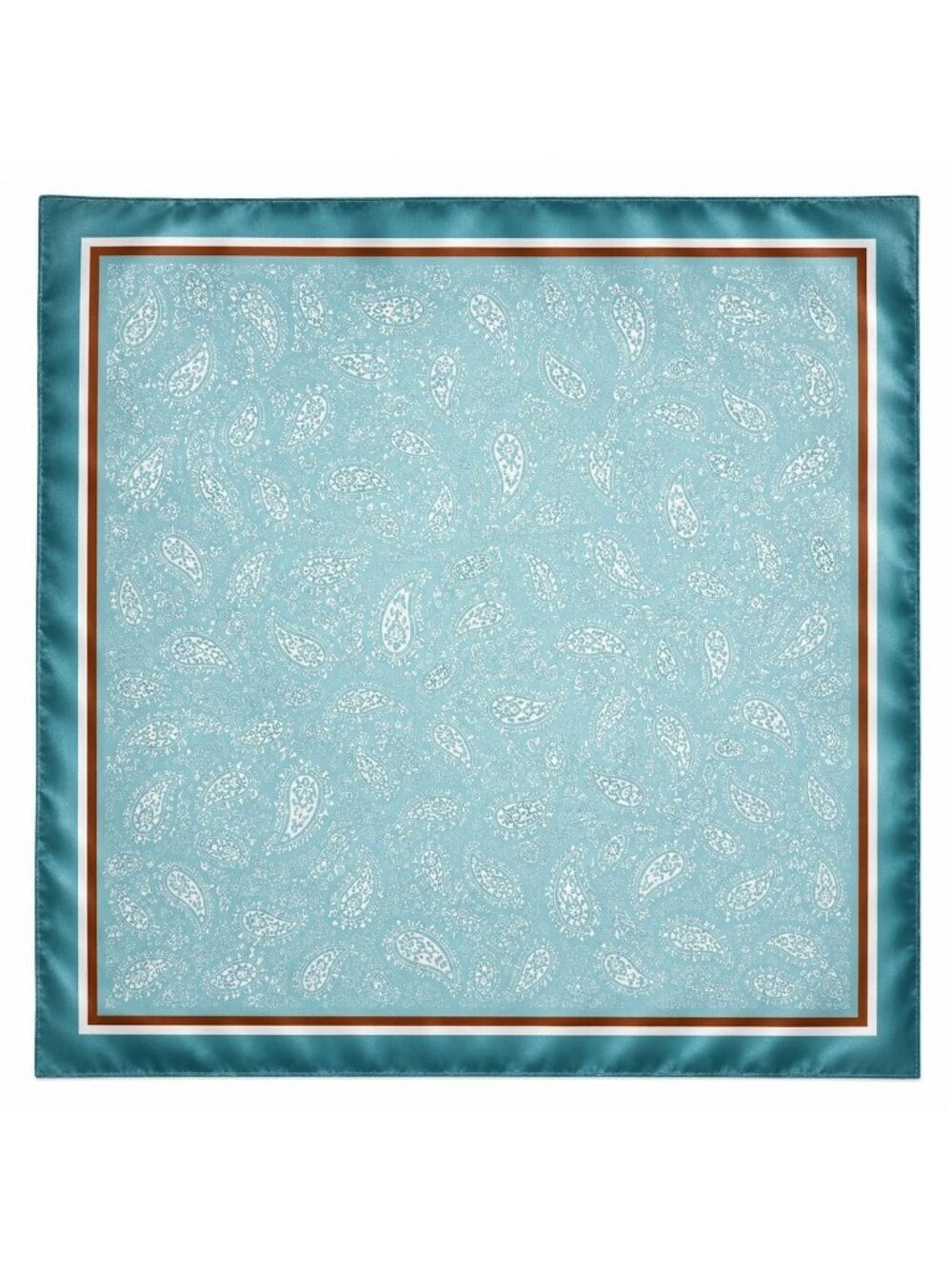 Turquoise Paisley Satin Scarf 35x35 Square Scarf Coastal Chic Western Cowgirl